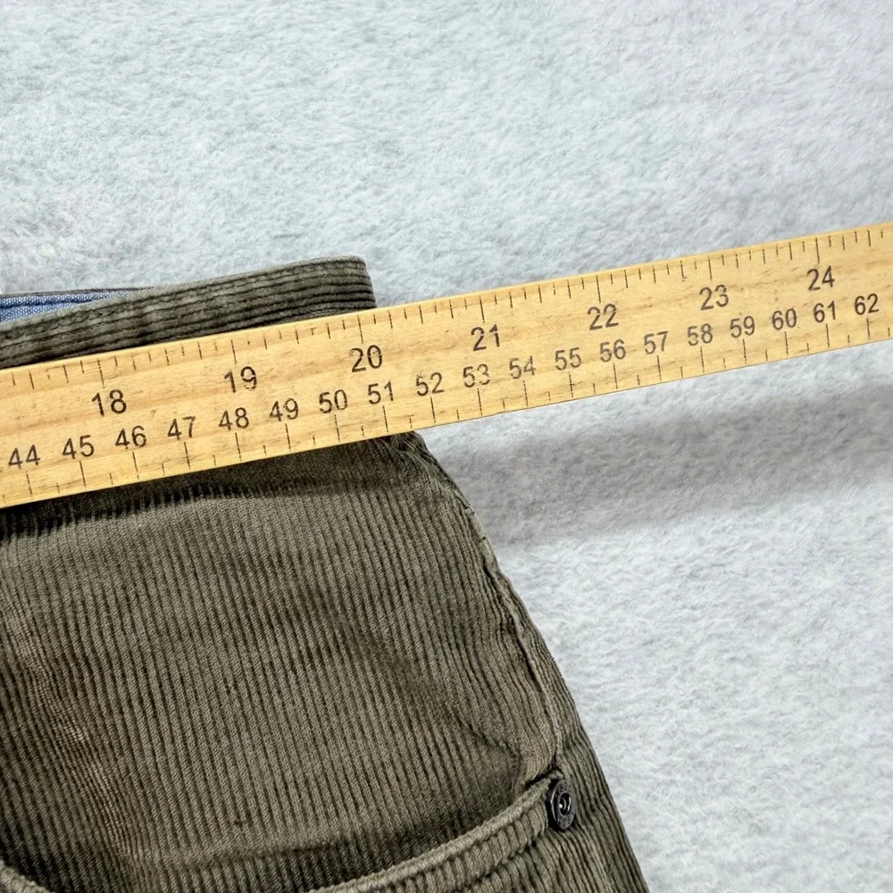 Woolrich Corduroy Pants Mens 42x30 Olive Green Brown Cord Straight 5-Pocket Work